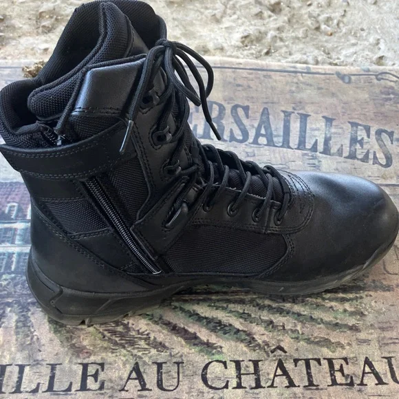 Bates Men's Black Lace-Up Combat Boots - Picture 4 of 6